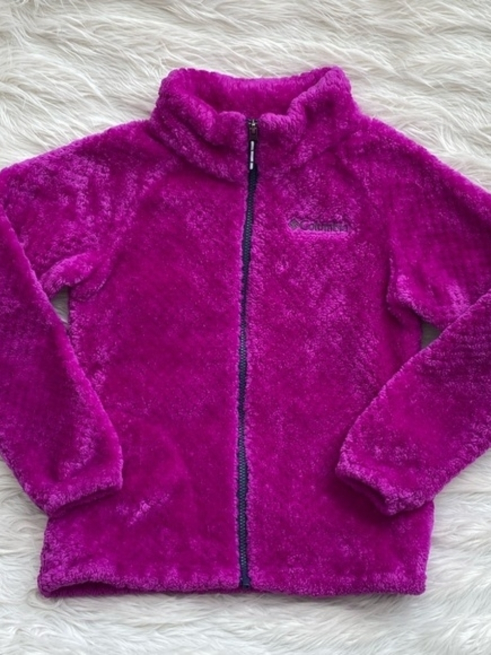 Columbia Plush Full-Zip Fleece Jacket in Vibrant Magenta